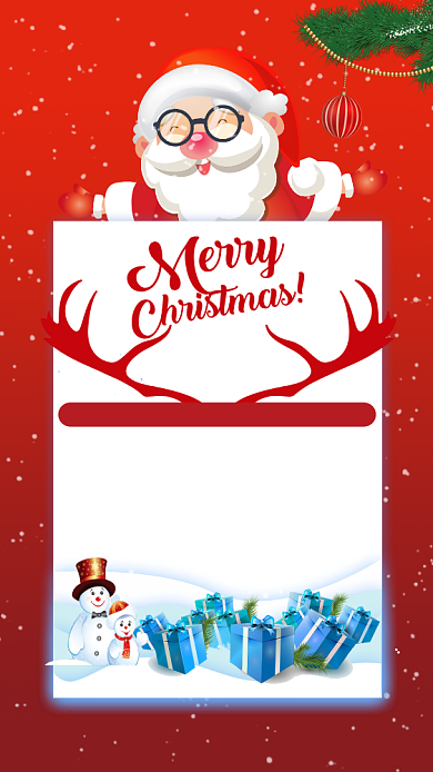 红色卡通圣诞节优惠促销满减活动海报背景