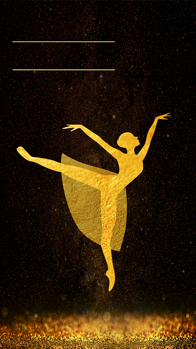 黑金背景芭蕾舞手机海报背景