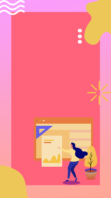 渐变可爱风职等你来手机海报背景