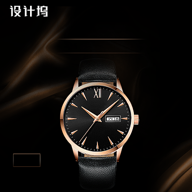 黑色金高端大气腕表男表女表手表淘宝直通车图片背景