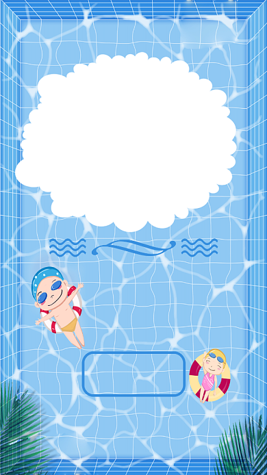 蓝色游泳手机海报背景