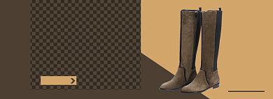 女装长靴淘宝电商banner图背景