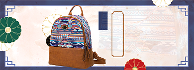 复古双肩包淘宝电商banner图背景