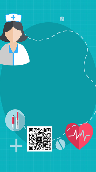 蓝色简约护士长招聘手机海报背景