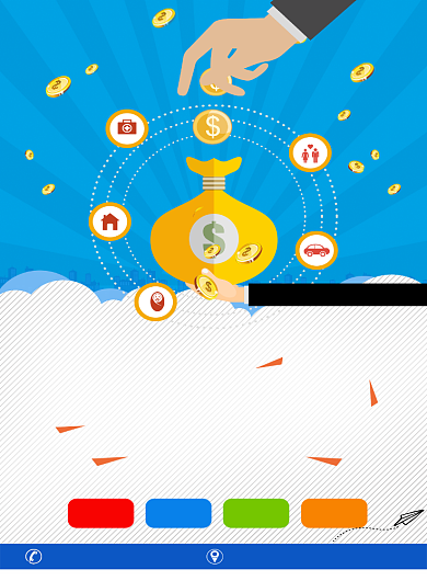 蓝色清新互联网投资理财印刷海报模板背景