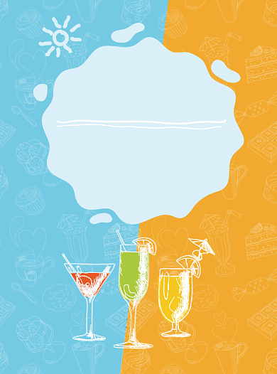 夏日畅饮饮料宣传单背景