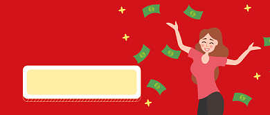 红色喜庆节日赚钱销售公众号首图背景