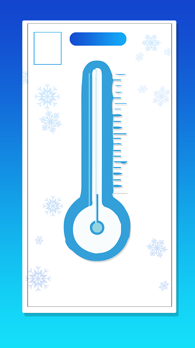 蓝色简约冷空气来袭手机海报背景