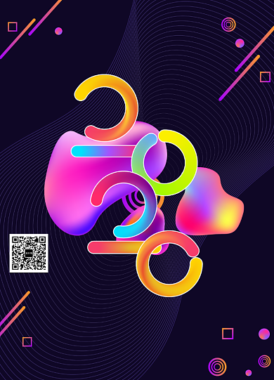 时尚渐变流体2020海报背景