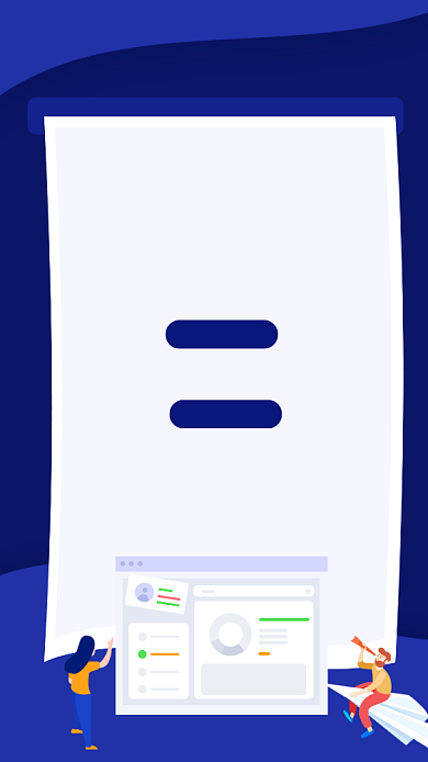 蓝色扁平风企业招聘海报模板背景