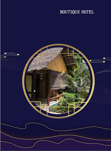 神秘蓝高级酒店住宿印刷海报背景