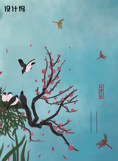 传统二十四节气惊蛰海报背景