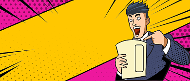 紫黄色波普孟菲斯描边风夸张春运购票攻略微信公众号素材图片背景