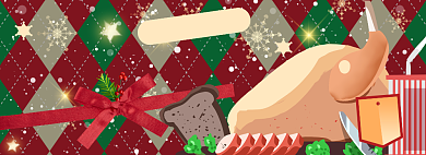 圣诞节火鸡美食淘宝电商banner图背景