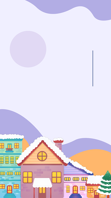 文艺插画风小寒传统节气手机海报背景