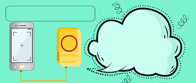 充电宝安全问题卡通手绘手机首图背景