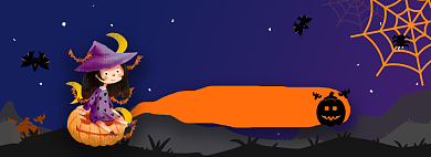 黑紫万圣节淘宝banner图背景