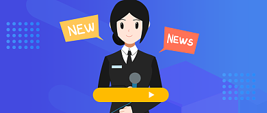 蓝色卡通女孩今日热点新闻公众号首图背景