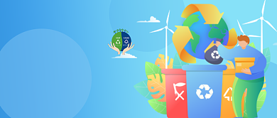 蓝色垃圾分类首图背景