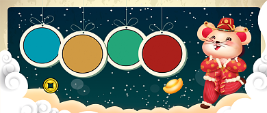 2020新年贺岁鼠年大吉卡通手绘手机首图背景