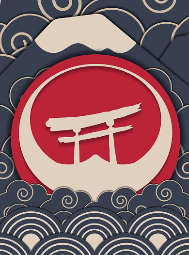 创意时尚日本料理菜单宣传单背景