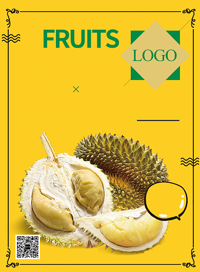 泰国榴莲美味特卖促销海报背景