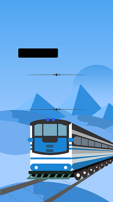 绿色系创意春运手绘出行火车元素手机海报背景