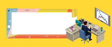 年终总结卡通手绘手机首图背景