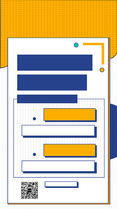 撞色创意几何招聘手机海报模板背景