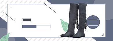 女装长靴淘宝电商banner图背景