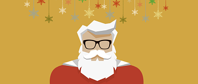 圣诞节圣诞老人卡通手绘手机首图背景