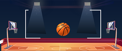 蓝色运动健身篮球技巧知识首图背景