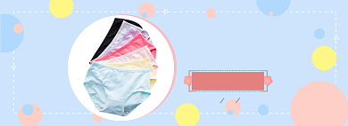 卡通清新浅色少女内裤海报背景