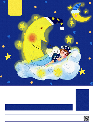 蓝色卡通极简世界睡眠日宣传海报背景