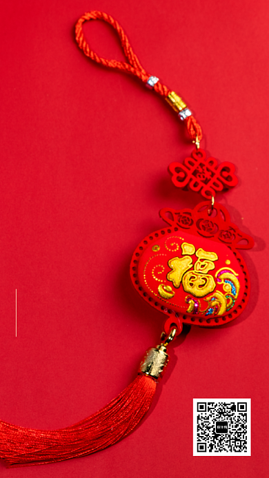 质感红色小年传统节日手机海报背景