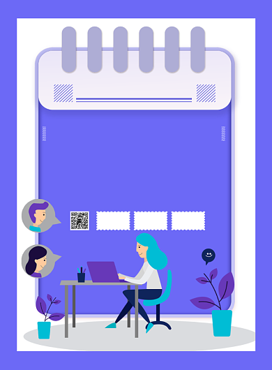 创意线上面试招聘企业宣传印刷海报背景