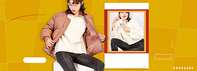 淘宝双十一返场女装banner背景