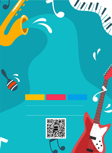 蓝色创意卡通音乐培训班招生宣传海报背景