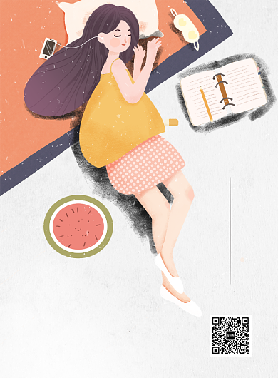 文艺风世界睡眠日印刷海报背景