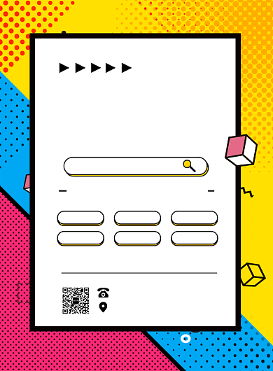 卡通扁平化孟菲斯招聘宣传海报背景