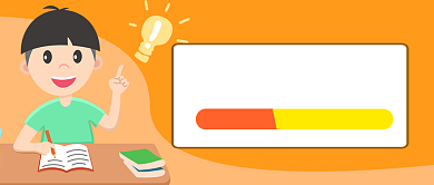 橙色卡通寒假提高班线上线下公众号首图背景