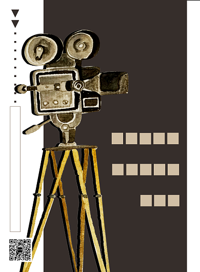 咖色扁平化时尚摄影艺术展宣传海报背景
