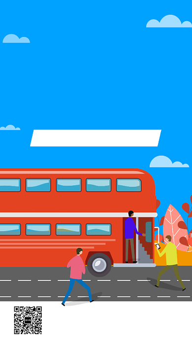 卡通手绘旅游服务宣传手机海报背景