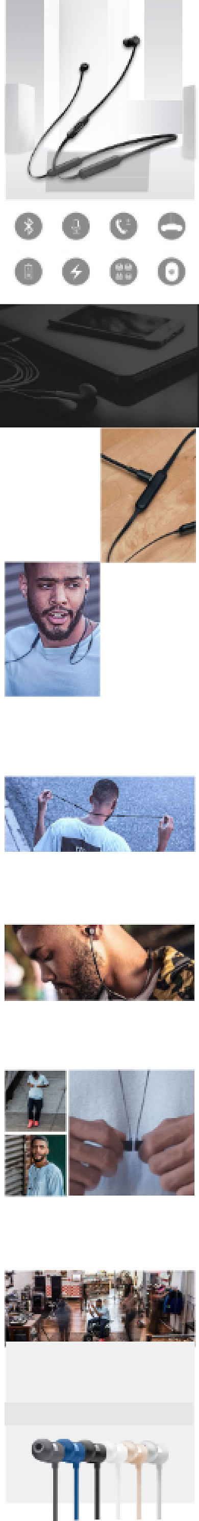 简约蓝牙耳机促销详情页背景