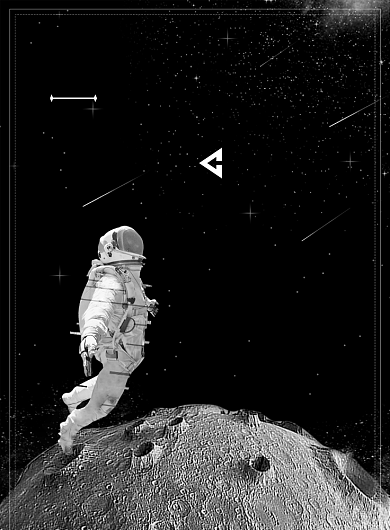 黑色宇航员太空印刷海报背景