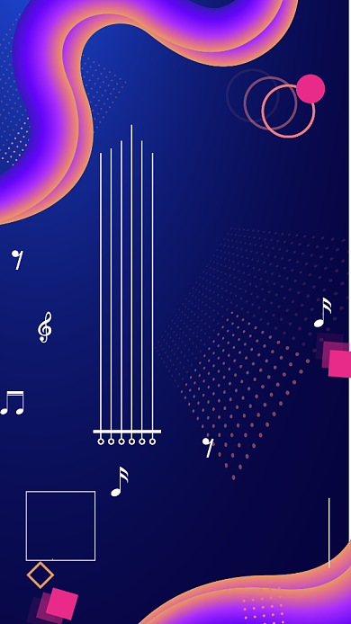 紫色渐变校园跨年音乐会邀请函手机海报背景