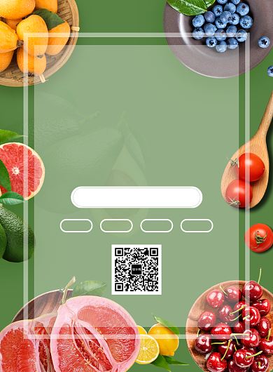 绿色简约创意新鲜水果促销海报背景