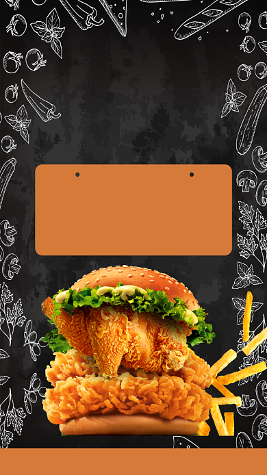 美食汉堡快餐手机海报背景