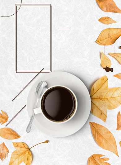 文艺范咖啡厅促销印刷海报背景