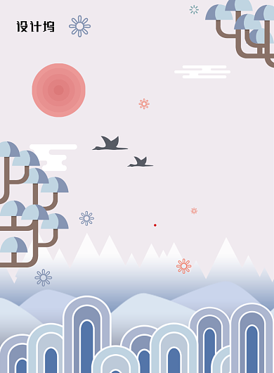 剪纸春天创意风你好3月宣传海报背景